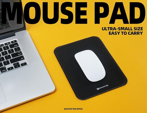 excovip Small Mouse Pad with Stitched Edge, Computer Mouse Mat with Non-Slip Rubber Base, Mousepad for Computers Laptop Mouse Black 7.8"x5.9"x0.07" 0498 in Saudi Arabia