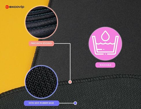 excovip Small Mouse Pad with Stitched Edge, Computer Mouse Mat with Non-Slip Rubber Base, Mousepad for Computers Laptop Mouse Black 7.8"x5.9"x0.07" 0498 in Saudi Arabia