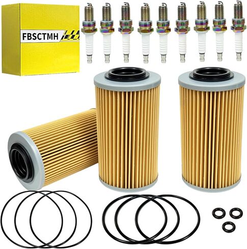 420956740 فلتر الزيت وقابس الإشعال O-Ring لـ Sea-Doo PWC 4-Tec Models 2002 & Up GTI 130 150 155 GTR GTX GTS 130 155 215 230 255 260 RXP 155 215 RXT 215 255 260-3 Pack 420956741 DCPR8E in Kuwait