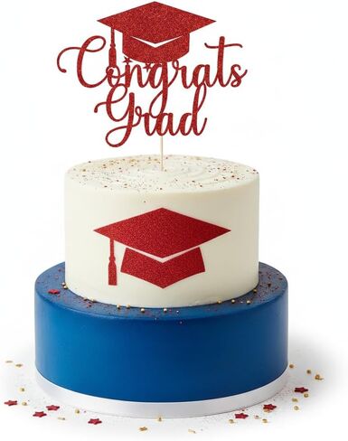 مرآة سليبيروي من الأكريليك الذهبي اللامع Congrats Grad Cake Top - 2026 قبعة التخرج لتزيين الكيك للمدرسة الثانوية والكلية ورياض الأطفال in Kuwait