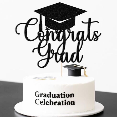 مرآة سليبيروي من الأكريليك الذهبي اللامع Congrats Grad Cake Top - 2026 قبعة التخرج لتزيين الكيك للمدرسة الثانوية والكلية ورياض الأطفال in Kuwait