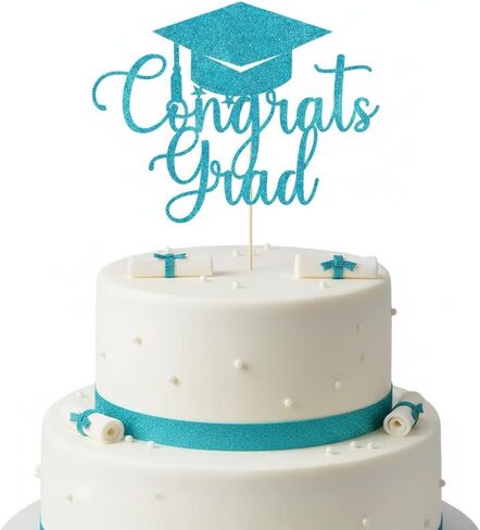 مرآة سليبيروي من الأكريليك الذهبي اللامع Congrats Grad Cake Top - 2026 قبعة التخرج لتزيين الكيك للمدرسة الثانوية والكلية ورياض الأطفال in Kuwait