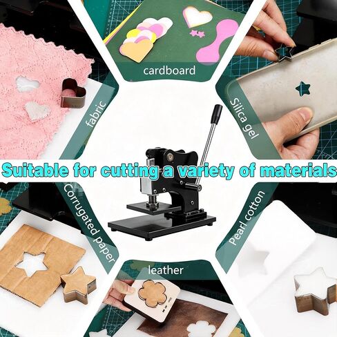 1.5 Ton Leather Cutting Machine,12x9cm Leather Hand Press Adjustable Pressure Stroke Die Cut Machine with 39 pcs Hole Punch Tool Set for Leathercraft,DIY & Various Materials Die Cutting in Saudi Arabia