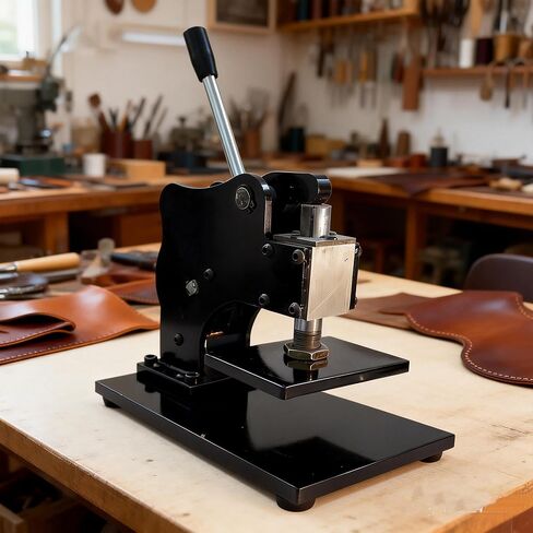 1.5 Ton Leather Cutting Machine,12x9cm Leather Hand Press Adjustable Pressure Stroke Die Cut Machine with 39 pcs Hole Punch Tool Set for Leathercraft,DIY & Various Materials Die Cutting in Saudi Arabia