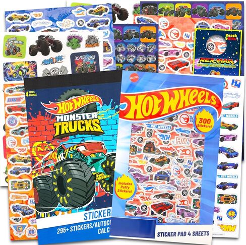 Hot Wheels Stickers Pad Set - Bundle with Over 500 Racecar Stickers for Kids Toddlers Children | Hot Wheels Party Favors and Decorations in Kuwait