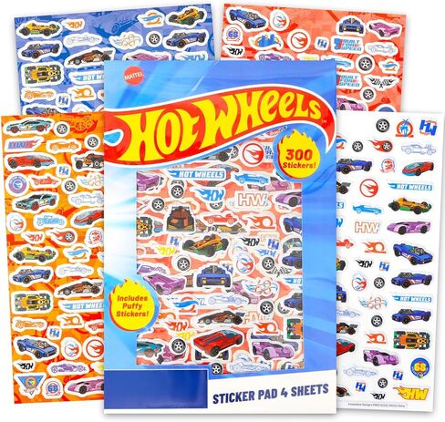 Hot Wheels Stickers Pad Set - Bundle with Over 500 Racecar Stickers for Kids Toddlers Children | Hot Wheels Party Favors and Decorations in Kuwait