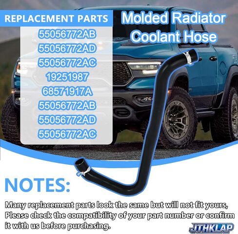 55056772AB Molded Radiator Coolant Hose for Dodge Ram 1500 2500 3500 5.7L V8 HEMI 2009-2020, Replacement 55056772AD 55056772AC 68571917A 23605 27004X 19251987 in Saudi Arabia