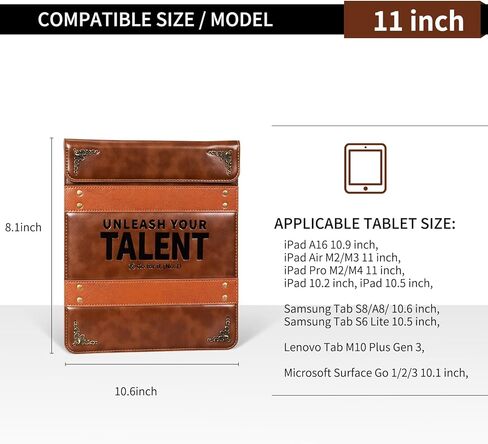 حقيبة كمبيوتر محمول 11 بوصة لجهاز MacBook Air 11 بوصة 2015/2014/2013/2012/2011/2010 حقيبة كمبيوتر جلدية أنيقة عمودية نحيفة متوافقة مع لوحة المفاتيح السحرية/لوحة المفاتيح الذكية. أصفر بني in Kuwait