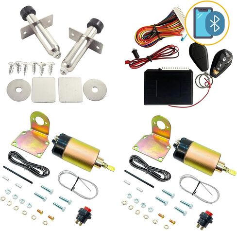 Two Door Shaved Door Handle Kit (Bluetooth) Popper Solenoid Street Rat Hot Rod Car Truck with Door Poppers Trunk Popper& Keyless Entry System Central Locking Remote Control Kit Universal (100lb) in Kuwait