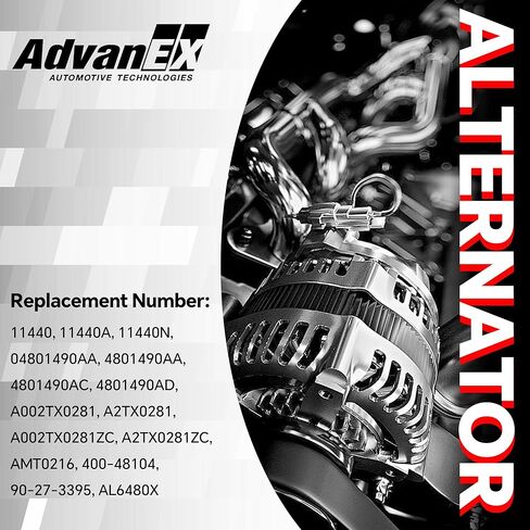 04801490AA 4801490AC NEW Alternator Compatible with 2009-2020 Dodge Journey L4 2.4L Replace 4801490AD A002TX0281 A002TX0281ZC 11440N in Kuwait