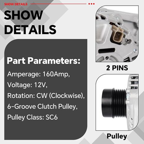 04801490AA 4801490AC NEW Alternator Compatible with 2009-2020 Dodge Journey L4 2.4L Replace 4801490AD A002TX0281 A002TX0281ZC 11440N in Kuwait