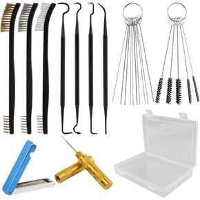 Carburetor Cleaning Kit, Includes 1 Single-Head Brush, 23 Needles, 5 Nylon Brushes, 4 Cleaning Hooks and 1 Scraper for Motorcycle, ATV, Chainsaw & Welder Maintenance in Kuwait