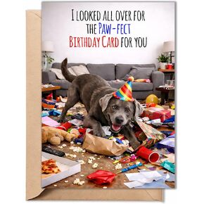 Funny Birthday Card for Men, Husband, Him, Dad, Mom, Her, Women, Wife – Paw-fect Dog Birthday Card, Cute & Humorous 5x7 Folded Card with Envelope - Gift for 16th, 18th, 20th, 21st, 25th, 30th, 35th, 40th, 45th, 50th, 55th, 60th, 65th, 70th, 80th, 90th in Saudi Arabia