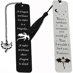 Vintage Fourth Wing Dragon Bookmark, Retro Page Marks Stainless Steel Bookmark for Men, Wings Dragon Reading Tool Stationery (SQ0779+SQ0780) in Saudi Arabia