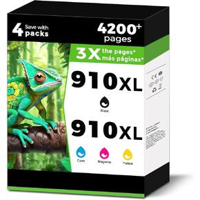 910XL Ink Cartridges Combo Pack Replacement for HP 910 910XL Ink Cartridges Compatible with HP OfficeJet 8010 8015 8018 8022 OfficeJet Pro 8020 8025 8028 8035 Printer(Black Cyan Yellow Magenta) in Saudi Arabia