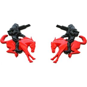 Add-A-Saquatch Emblem Compatible with Your Bronco Gun,3D Left Right Tailgate Badge Universal Raised Design, Automotive with Horse Emblem Set (Red Black) in Saudi Arabia
