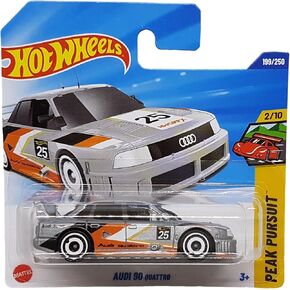 Hot Wheels Audi 90 Quattro JBB20 Peak Pursuit 2/10 Short Card Silver Metallic Audi License Mattel 2025 1:64 in Kuwait