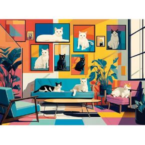 500 Piece Puzzle for Adults, Cat Themed Jigsaw Puzzles 500 Pieces for Adult Senior, Animals Puzzle 500 Piece, Funny Cat Pet Lover Jigsaw Puzzle, Home Decor Birthday Party Activity Gift 20.5x15in in Saudi Arabia