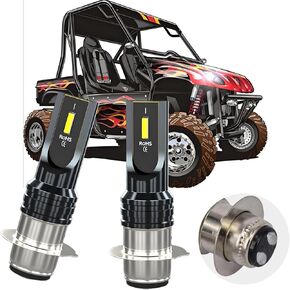 Fit For Yamaha RHINO 660 4X4 2004-2007 Headlight bulbs,H6 H6M P15D Motorcycle/ATV/UTV Bulbs, High Low Beam,1:1 Real Size, 6500K Cool White,300% Brightnes Bulbs,Plug n Play, pack of 2 in Saudi Arabia