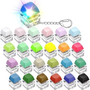 24Pcs Keyboard Fidget Keychain Fidget Clicker with LED Light,Decompression Button Finger Clicker Toys Relief Gifts for Adult to Relief Stress Pass the Time for Adults Kids Autism ADHD in Kuwait