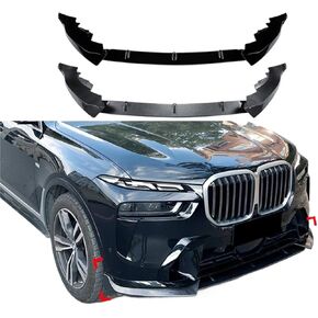 Compatible for BMW X7 G07 2023+ 3pcs/Set Car Front Bumper Lip Spoiler Splitter Body Kit Protector Guard Exterior Tuning Accessories Part(Glossy Black) in Saudi Arabia