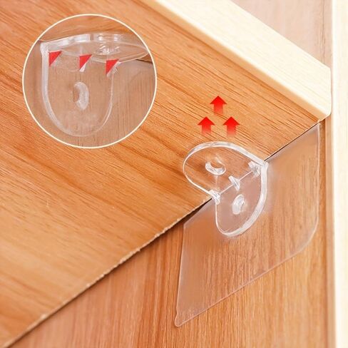 10pcs Easy-Install Adhesive Hooks & Shelf Brackets - No-Drill, Seamless Design for Closet Organization, Cabinet Liners & Layered Support in Kuwait