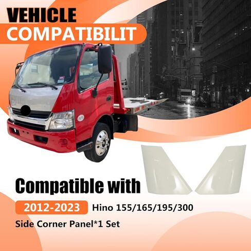 JX RACING 2 PCS Side Corner Panel Compatible with Hino 155/165/195/300 2012-2016 2017 2018 2019 2020 2021 2022 2023 Dutro Driver&Passenger Side in Saudi Arabia