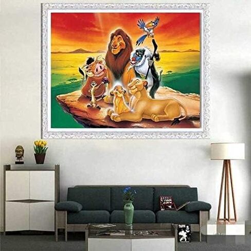 DIY 5D Diamond Art Kit for Adult, The Lion King Movie Simba Full Drill Embroidery Cross Stitch Picture Supplies Arts Craft for Home Wall Decor Paint 11.8x15.7 inches in Saudi Arabia
