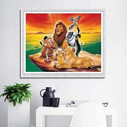 DIY 5D Diamond Art Kit for Adult, The Lion King Movie Simba Full Drill Embroidery Cross Stitch Picture Supplies Arts Craft for Home Wall Decor Paint 11.8x15.7 inches in Saudi Arabia