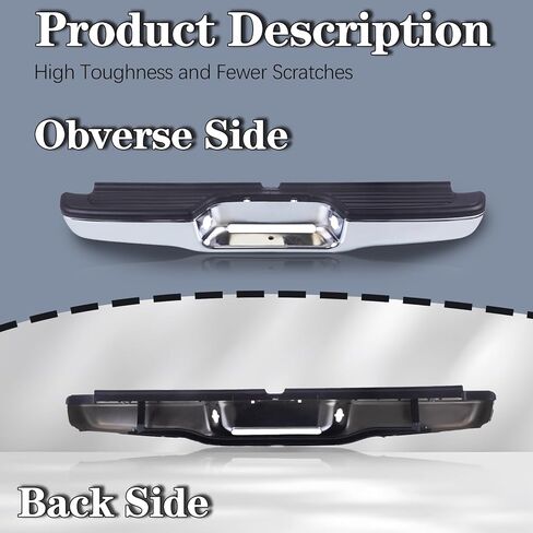 CarPartsDepot New Replacement Parts Chrome Steel Rear Step Bumper Assembly Kit Compatible With 1995-2004 Toyota Tacoma Pickup Truck Fits TO1102215 2283598113 in Kuwait