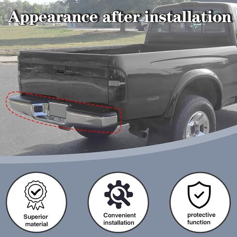 CarPartsDepot New Replacement Parts Chrome Steel Rear Step Bumper Assembly Kit Compatible With 1995-2004 Toyota Tacoma Pickup Truck Fits TO1102215 2283598113 in Kuwait