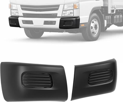 زوج من أغطية نهاية المصد الأمامي من ALMULOO متوافقة مع 2012-2022 Mitsubishi Fuso Canter FE85D FE140 FE145 FE160 FE180 FG4X4 أغطية زوايا المصد البلاستيكية (PP+T30) برايمر أسود غير لامع in Kuwait