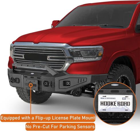 Hooke Road 19-24 Ram Front Winch Bumper for 2019 2020 2021 2022 2023 2024 Dodge Ram 1500 (Exclude EcoDiesel, Rebel, TRX & Ram 1500 Classic) in Kuwait