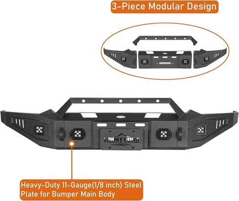 Hooke Road 19-24 Ram Front Winch Bumper for 2019 2020 2021 2022 2023 2024 Dodge Ram 1500 (Exclude EcoDiesel, Rebel, TRX & Ram 1500 Classic) in Kuwait