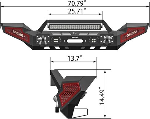 Fit 2007-2024 Wrangler JK/JL&Gladiator JT Steel New Front Bumper With Winch Plate&Lights&D-Rings（Black Texture） in Saudi Arabia