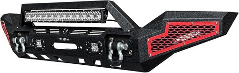 Fit 2007-2024 Wrangler JK/JL&Gladiator JT Steel New Front Bumper With Winch Plate&Lights&D-Rings（Black Texture） in Saudi Arabia