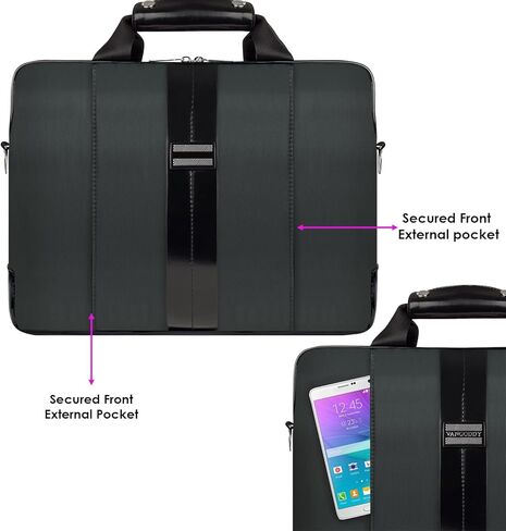 15-Inch Professional Shoulder Messenger Bag with Leather Accents | Laptop & Tablet Carry Case with Dual Handles, Organizer Pockets & Strap in Saudi Arabia