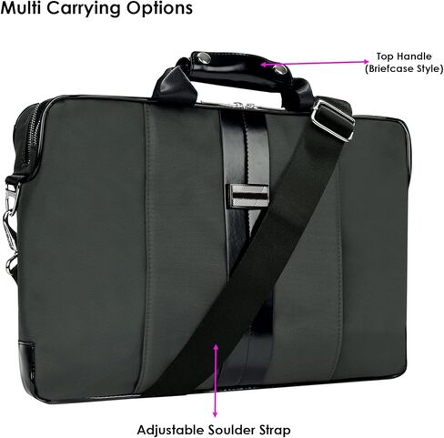 15-Inch Professional Shoulder Messenger Bag with Leather Accents | Laptop & Tablet Carry Case with Dual Handles, Organizer Pockets & Strap in Saudi Arabia