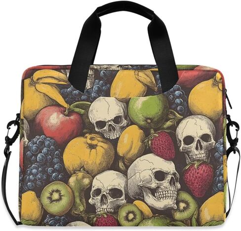Laptop Bag Sleeve Fruit Skull Print 16 in Computer Briefcase with Comfortable Shoulder Strap Multi Pockets in Kuwait