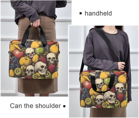 Laptop Bag Sleeve Fruit Skull Print 16 in Computer Briefcase with Comfortable Shoulder Strap Multi Pockets in Kuwait