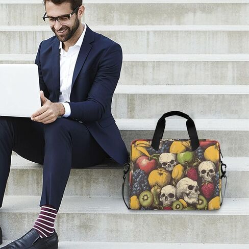 Laptop Bag Sleeve Fruit Skull Print 16 in Computer Briefcase with Comfortable Shoulder Strap Multi Pockets in Kuwait