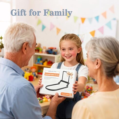 Magnifying Glass with Light for Reading,Hands Free Page Reading Magnifier for Books with 3 Color Dimmable, Neck Wear Large Screen Stand Glasses for Close Work Seniors Low Vision Rechargeable in Kuwait