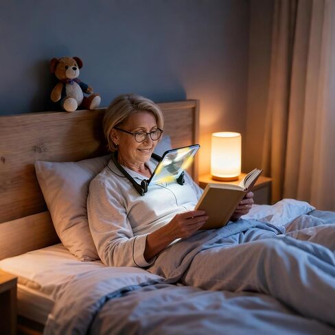 Magnifying Glass with Light for Reading,Hands Free Page Reading Magnifier for Books with 3 Color Dimmable, Neck Wear Large Screen Stand Glasses for Close Work Seniors Low Vision Rechargeable in Kuwait