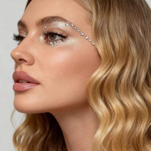 400Pcs Face Gems Hair Gems Sticker, Self-Adhesive Face Jewels Eye DIY Stick on, Hair Body Rhinestones Rave Accessories for Face Eyes Makeup Body, Crafts in Kuwait
