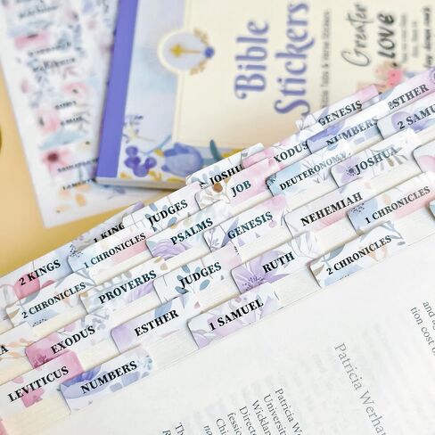 320 Pcs Bible Tabs with Christian Stickers - Laminated Large Print Book Index Tabs for Easy Navigation, Bible Study Supplies, Christian Gifts for Women in Saudi Arabia
