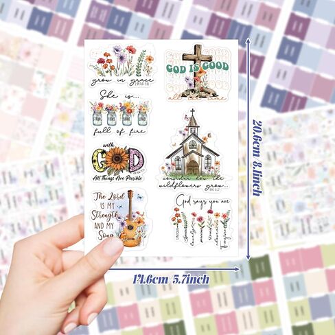 320 Pcs Bible Tabs with Christian Stickers - Laminated Large Print Book Index Tabs for Easy Navigation, Bible Study Supplies, Christian Gifts for Women in Saudi Arabia
