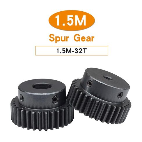 Spur Gear 1.5 M-32T Bore 8/10/12/14/15/16/17/18/19/20/25 mm Motor SC45#Carbon Steel Blackening High Frequency Quenching Industrial Bearings Gears(1.5M32T - Bore 12 mm) in Kuwait