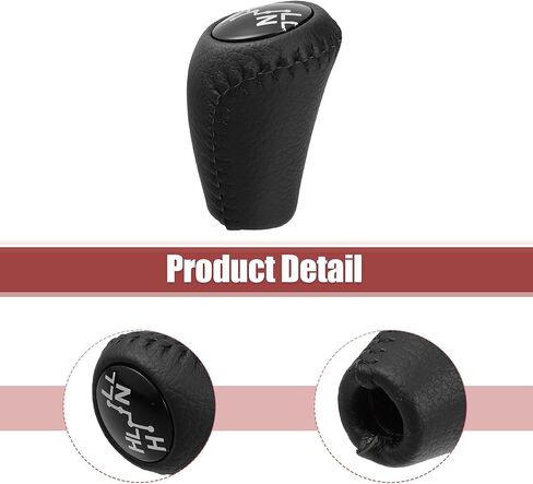 X AUTOHAUX Car Auto Automatic 4 Gear Stick Shift Knob for Toyota Land Cruiser Prado 120 2003-2009 Black Faux Leather in Kuwait