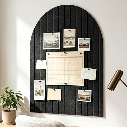 Large Arched Felt Bulletin Board for Wall, 35" x 24" Felt Cork Board Alternative with 6 Adhesive Felt Wall Tiles & Pins, Decorative Pin Board for Photos, Notes, Office, Bedroom Wall Decor in Saudi Arabia