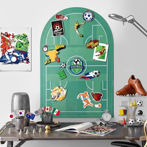 Large Arched Felt Bulletin Board for Wall, 35" x 24" Felt Cork Board Alternative with 6 Adhesive Felt Wall Tiles & Pins, Decorative Pin Board for Photos, Notes, Office, Bedroom Wall Decor in Kuwait